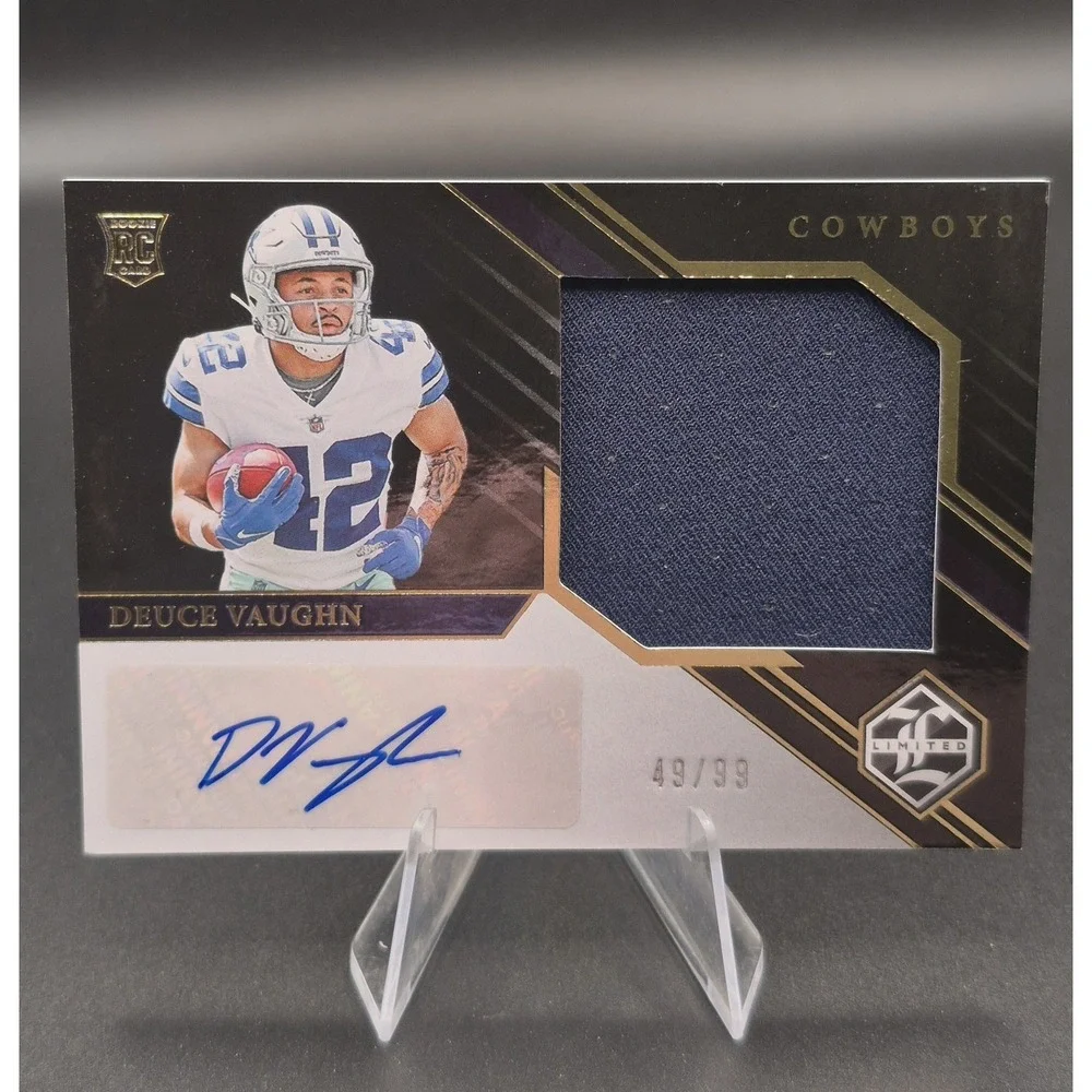 2023 Panini Limited Deuce Vaughn 150 Rookie Patch Autograph 49/99 RC Cowboys